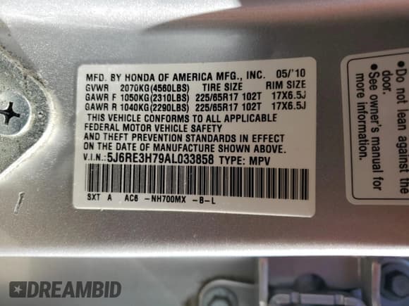 ✅ 2010 Honda CR-V EX-L • VIN: 5J6RE3H79AL033858 • Lot: 90928335. Wystawiony na Copart z przebiegiem 71 684 mil. Bezpłatny archiwum sprzedaży aukcyjnych z USA i szczegółowy raport historii pojazdu na DreamBid. Zdjęcie 13.