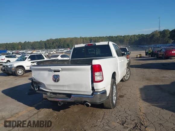 ✅ 2022 Ram 1500 Big Horn • VIN: 1C6RREBT2NN231453 • Lot: 43480006. Listed on IAAI with 77,567 mi. Free auction sales archive from the USA and detailed vehicle history report at DreamBid. Image 4.