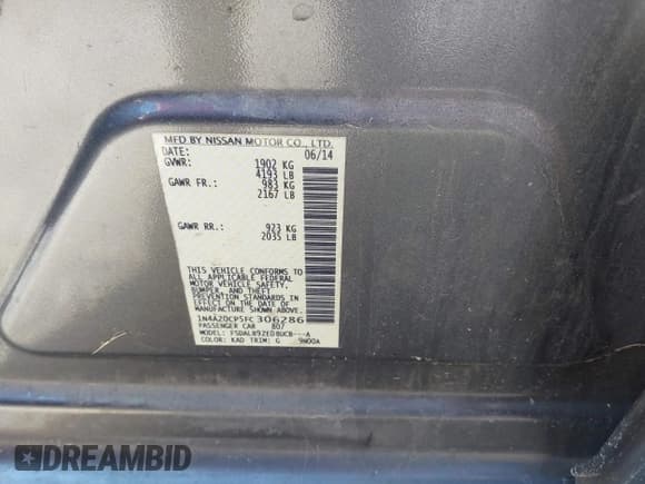 ✅ 2015 Nissan LEAF SL • VIN: 1N4AZ0CP5FC306286 • Лот: 43871059. Опубликован ранее на IAAI с пробегом 127 369 миль. Бесплатный доступ к архиву аукционных продаж из США и подробный отчёт об истории автомобиля на DreamBid. Изображение 9.