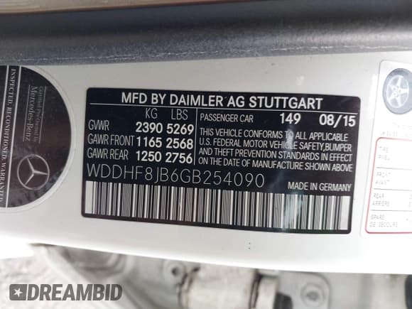 ✅ 2016 Mercedes-Benz E 350 Luxury • VIN: WDDHF8JB6GB254090 • Lot: 42481725. Wystawiony na IAAI z przebiegiem 104 359 mil. Bezpłatny archiwum sprzedaży aukcyjnych z USA i szczegółowy raport historii pojazdu na DreamBid. Zdjęcie 9.