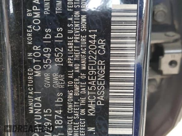 ✅ 2015 Hyundai Accent GS • VIN: KMHCT5AE9FU220441 • Лот: 79641523. Опубликован ранее на Copart с пробегом 90 216 миль. Бесплатный доступ к архиву аукционных продаж из США и подробный отчёт об истории автомобиля на DreamBid. Изображение 12.