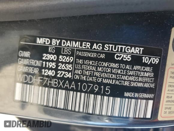 ✅ 2010 Mercedes-Benz E 63 AMG • VIN: WDDHF7HBXAA107915 • Lot: 81976404. Wystawiony na Copart z przebiegiem 117 118 mil. Bezpłatny archiwum sprzedaży aukcyjnych z USA i szczegółowy raport historii pojazdu na DreamBid. Zdjęcie 12.