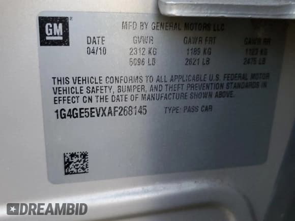 ✅ 2010 Buick LaCrosse CXS • VIN: 1G4GE5EVXAF268145 • Lot: 91765455. Wystawiony na Copart z przebiegiem 95 389 mil. Bezpłatny archiwum sprzedaży aukcyjnych z USA i szczegółowy raport historii pojazdu na DreamBid. Zdjęcie 12.