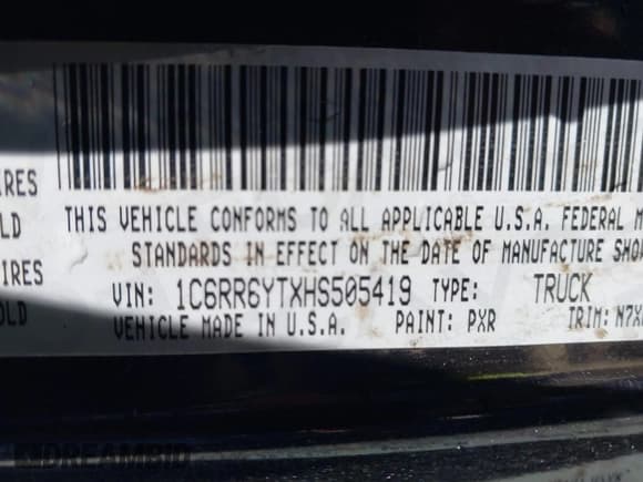✅ 2017 Ram 1500 Rebel • VIN: 1C6RR6YTXHS505419 • Lot: 41351373. Listed on IAAI with 117,987 mi. Free auction sales archive from the USA and detailed vehicle history report at DreamBid. Image 9.