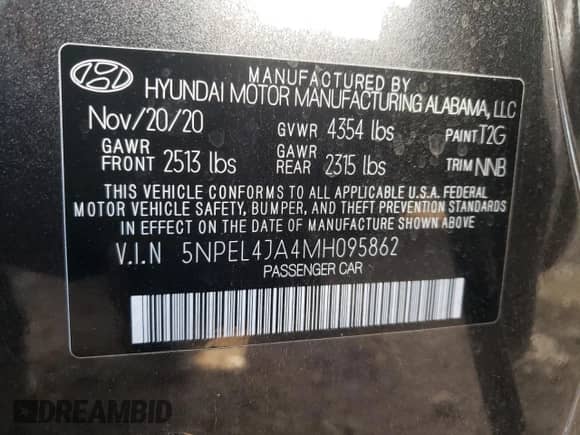 2021 Hyundai Sonata SEL с VIN 5NPEL4JA4MH095862, выставлен на аукционе Copart как лот 68409262 с пробегом 8 562 миль миль и . История ставок и продаж доступна на DreamBid. Изображение 12.