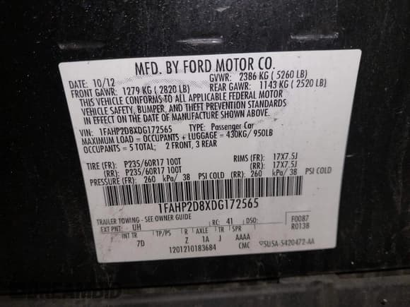 ✅ 2013 Ford Taurus SE • VIN: 1FAHP2D8XDG172565 • Лот: 43727140. Опубликован ранее на IAAI с пробегом 154 168 миль. Бесплатный доступ к архиву аукционных продаж из США и подробный отчёт об истории автомобиля на DreamBid. Изображение 9.