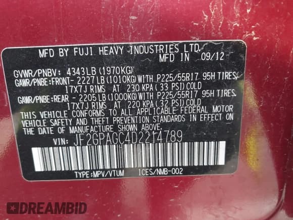 ✅ 2013 Subaru Crosstrek Limited • VIN: JF2GPAGC4D2214789 • Lot: 41764717. Wystawiony na IAAI z przebiegiem 142 674 mil. Bezpłatny archiwum sprzedaży aukcyjnych z USA i szczegółowy raport historii pojazdu na DreamBid. Zdjęcie 9.