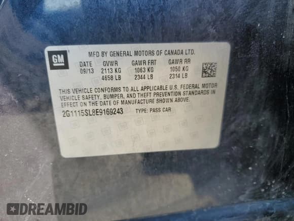 ✅ 2014 Chevrolet Impala LT • VIN: 2G1115SL8E9169243 • Lot: 86600595. Wystawiony na Copart z przebiegiem 253 814 mil. Bezpłatny archiwum sprzedaży aukcyjnych z USA i szczegółowy raport historii pojazdu na DreamBid. Zdjęcie 12.