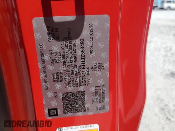 ✅ 2018 GMC Sierra 1500 • VIN: 1GTN1LEH1JZ353492 • Лот: 70093655. Опубликован ранее на Copart с пробегом 58 537 миль. Бесплатный доступ к архиву аукционных продаж из США и подробный отчёт об истории автомобиля на DreamBid. Изображение 12.