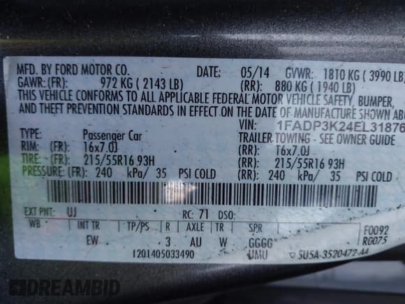 ✅ 2014 Ford Focus SE • VIN: 1FADP3K24EL318762 • Лот: 43702949. Опубликован ранее на IAAI с пробегом Не указан. Бесплатный доступ к архиву аукционных продаж из США и подробный отчёт об истории автомобиля на DreamBid. Изображение 9.