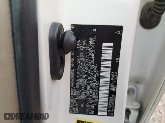 ✅ 2012 Toyota Highlander SE • VIN: 5TDBK3EH4CS154182 • Лот: 91065785. Опубликован ранее на Copart с пробегом 182 301 миль. Бесплатный доступ к архиву аукционных продаж из США и подробный отчёт об истории автомобиля на DreamBid. Изображение 13.