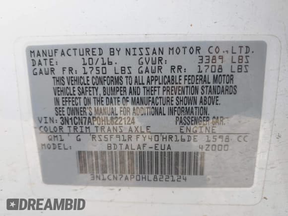 ✅ 2017 Nissan Versa S • VIN: 3N1CN7AP0HL822124 • Lot: 42387780. Wystawiony na IAAI z przebiegiem 91 355 mil. Bezpłatny archiwum sprzedaży aukcyjnych z USA i szczegółowy raport historii pojazdu na DreamBid. Zdjęcie 9.