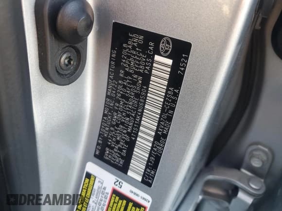 ✅ 2022 Toyota Camry SE • VIN: 4T1S11AK4NU685904 • Лот: 80109335. Опубликован ранее на Copart с пробегом 81 899 миль. Бесплатный доступ к архиву аукционных продаж из США и подробный отчёт об истории автомобиля на DreamBid. Изображение 12.