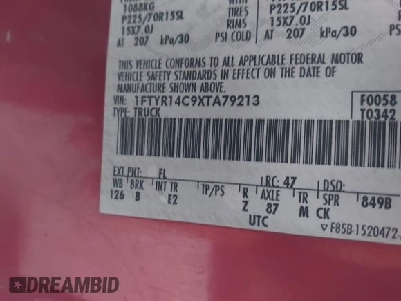 ✅ 1999 Ford Ranger XL • VIN: 1FTYR14C9XTA79213 • Лот: 41876170. Опубликован ранее на IAAI с пробегом 203 232 миль. Бесплатный доступ к архиву аукционных продаж из США и подробный отчёт об истории автомобиля на DreamBid. Изображение 9.