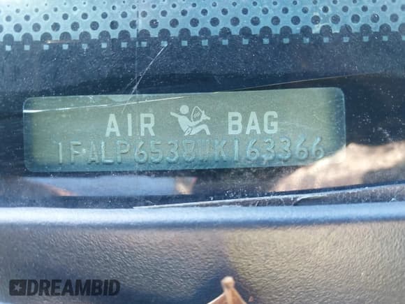 ✅ 1998 Ford Contour LX • VIN: 1FALP6538WK163366 • Lot: 41136870. Listed on IAAI with 136,677 mi. Free auction sales archive from the USA and detailed vehicle history report at DreamBid. Image 9.