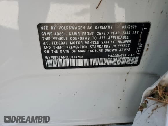 ✅ 2020 Volkswagen Arteon SE • VIN: WVWBR7AN5LE016798 • Лот: 75472044. Опубликован ранее на Copart с пробегом 41 418 миль. Бесплатный доступ к архиву аукционных продаж из США и подробный отчёт об истории автомобиля на DreamBid. Изображение 13.