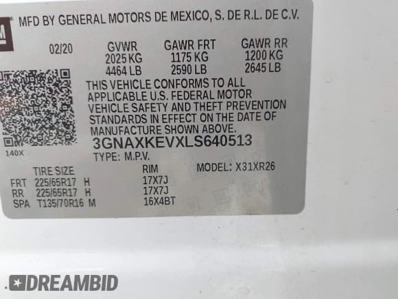 ✅ 2020 Chevrolet Equinox LT • VIN: 3GNAXKEVXLS640513 • Лот: 43394814. Опубликован ранее на IAAI с пробегом 86 694 миль. Бесплатный доступ к архиву аукционных продаж из США и подробный отчёт об истории автомобиля на DreamBid. Изображение 9.