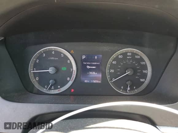 2015 Hyundai Sonata SE with VIN 5NPE24AFXFH254112, listed as a Copart auction lot 81830105 with 115,259 mi miles and Salvage title. Bid and sale history available at DreamBid. Image 9.