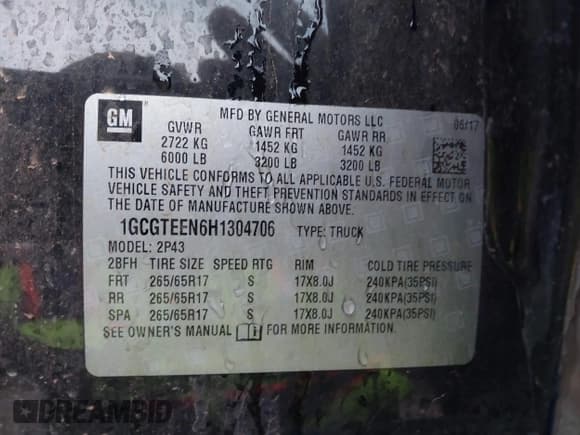 ✅ 2017 Chevrolet Colorado 4WD ZR2 • VIN: 1GCGTEEN6H1304706 • Лот: 43523229. Опубликован ранее на IAAI с пробегом 65 520 миль. Бесплатный доступ к архиву аукционных продаж из США и подробный отчёт об истории автомобиля на DreamBid. Изображение 9.