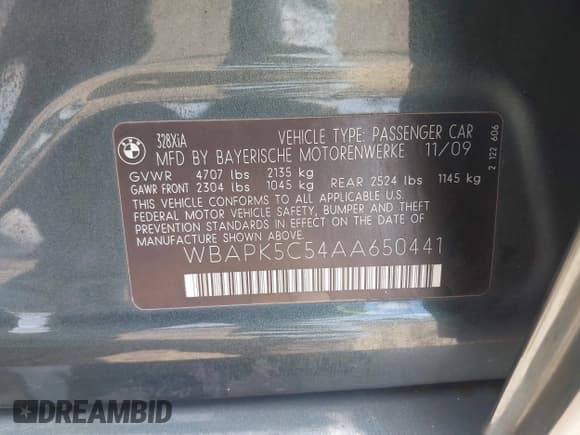 ✅ 2010 BMW 3 Series 328i xDrive • VIN: WBAPK5C54AA650441 • Lot: 42714035. Listed on IAAI with 163,336 mi. Free auction sales archive from the USA and detailed vehicle history report at DreamBid. Image 9.