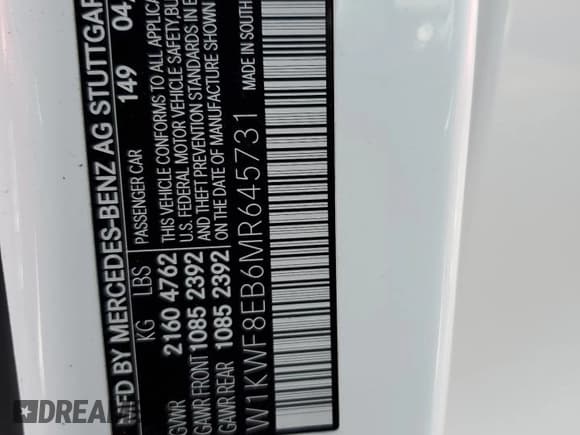 ✅ 2021 Mercedes-Benz C 300 • VIN: W1KWF8EB6MR645731 • Lot: 74212924. Wystawiony na Copart z przebiegiem 30 458 mil. Bezpłatny archiwum sprzedaży aukcyjnych z USA i szczegółowy raport historii pojazdu na DreamBid. Zdjęcie 12.