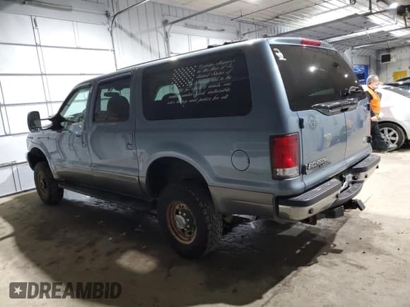 ✅ 2001 Ford Excursion XLT • VIN: 1FMNU41S11ED30084 • Lot: 85847624. Listed on Copart with 122,272 mi. Free auction sales archive from the USA and detailed vehicle history report at DreamBid. Image 2.