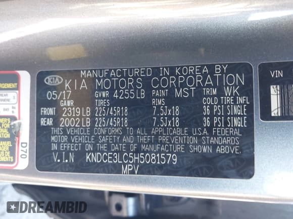 ✅ 2017 Kia Niro Touring • VIN: KNDCE3LC5H5081579 • Lot: 43547950. Wystawiony na IAAI z przebiegiem 100 833 mil. Bezpłatny archiwum sprzedaży aukcyjnych z USA i szczegółowy raport historii pojazdu na DreamBid. Zdjęcie 9.