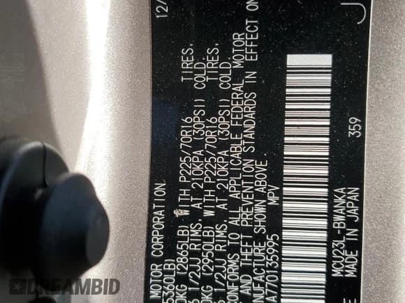 ✅ 2007 Toyota Highlander • VIN: JTEGP21A770135995 • Lot: 82281115. Wystawiony na Copart z przebiegiem 115 027 mil. Bezpłatny archiwum sprzedaży aukcyjnych z USA i szczegółowy raport historii pojazdu na DreamBid. Zdjęcie 13.