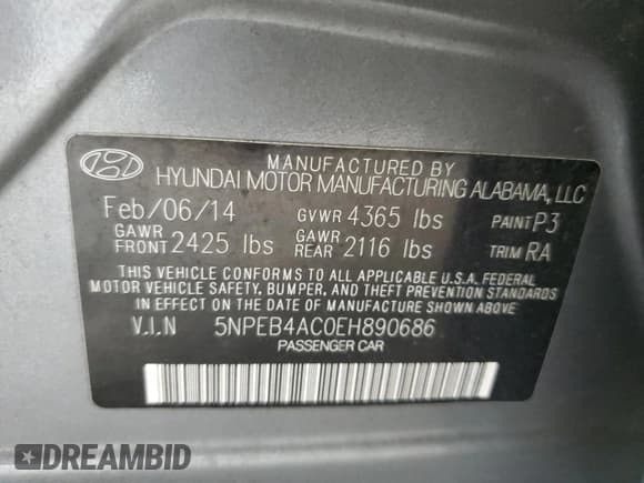 ✅ 2014 Hyundai Sonata GLS • VIN: 5NPEB4AC0EH890686 • Lot: 72379294. Listed on Copart with 175,607 mi. Free auction sales archive from the USA and detailed vehicle history report at DreamBid. Image 15.