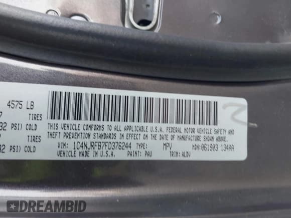 ✅ 2015 Jeep Patriot Latitude • VIN: 1C4NJRFB7FD376244 • Lot: 43655984. Wystawiony na IAAI z przebiegiem 85 933 mil. Bezpłatny archiwum sprzedaży aukcyjnych z USA i szczegółowy raport historii pojazdu na DreamBid. Zdjęcie 9.