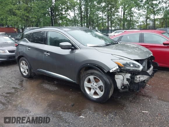 ✅ 2018 Nissan Murano Platinum • VIN: 5N1AZ2MH1JN142105 • Lot: 42319077. Listed on IAAI with 136,531 mi. Free auction sales archive from the USA and detailed vehicle history report at DreamBid. Image 1.