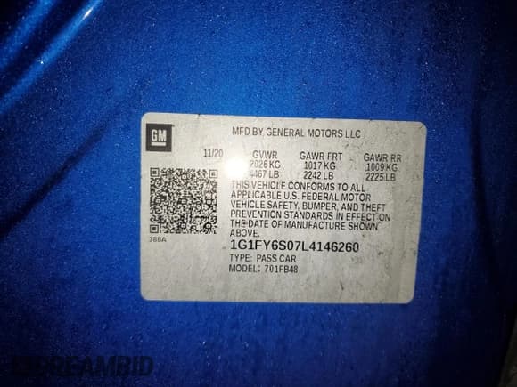 ✅ 2020 Chevrolet Bolt EV LT • VIN: 1G1FY6S07L4146260 • Lot: 48541535. Wystawiony na Copart z przebiegiem 69 466 mil. Bezpłatny archiwum sprzedaży aukcyjnych z USA i szczegółowy raport historii pojazdu na DreamBid. Zdjęcie 14.