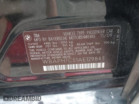 ✅ 2010 BMW 3 Series 328i • VIN: WBAPH7C51AE129843 • Lot: 42698688. Wystawiony na IAAI z przebiegiem 180 262 mil. Bezpłatny archiwum sprzedaży aukcyjnych z USA i szczegółowy raport historii pojazdu na DreamBid. Zdjęcie 9.