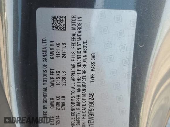 ✅ 2015 Chevrolet Camaro SS • VIN: 2G1FG1EW9F9190249 • Lot: 69230395. Wystawiony na Copart z przebiegiem 124 008 mil. Bezpłatny archiwum sprzedaży aukcyjnych z USA i szczegółowy raport historii pojazdu na DreamBid. Zdjęcie 12.