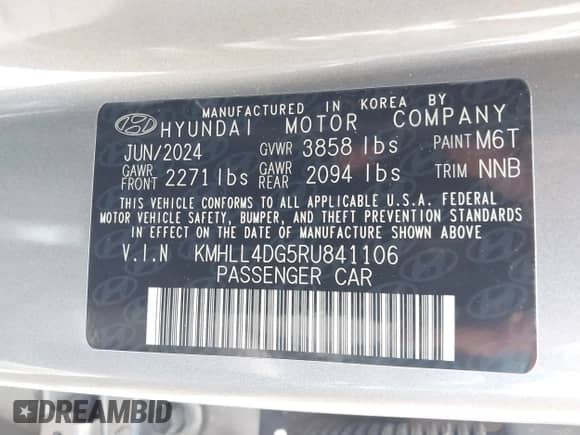 ✅ 2024 Hyundai Elantra SE • VIN: KMHLL4DG5RU841106 • Lot: 43171550. Wystawiony na IAAI z przebiegiem 10 008 mil mil. Skorzystaj z bezpłatnego archiwum sprzedaży aukcyjnych z USA i zobacz szczegółowy raport historii pojazdu na DreamBid. Zdjęcie 9.