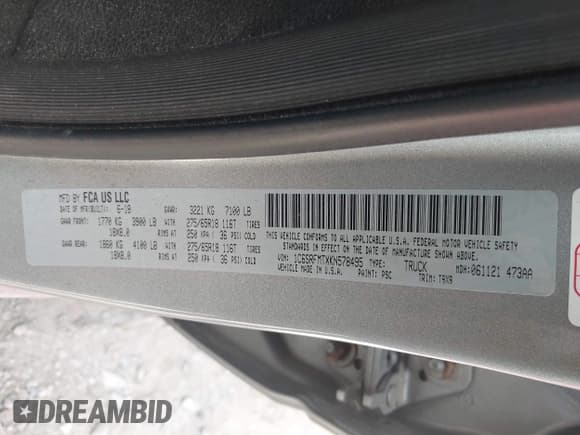 ✅ 2019 Ram 1500 Big Horn • VIN: 1C6SRFMTXKN578495 • Lot: 43097090. Wystawiony na IAAI z przebiegiem 95 501 mil. Bezpłatny archiwum sprzedaży aukcyjnych z USA i szczegółowy raport historii pojazdu na DreamBid. Zdjęcie 9.