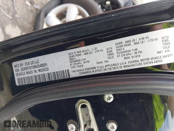 ✅ 2021 Ram 1500 Express • VIN: 3C6RR7KT6MG548591 • Lot: 43318747. Listed on IAAI with 75,766 mi. Free auction sales archive from the USA and detailed vehicle history report at DreamBid. Image 9.