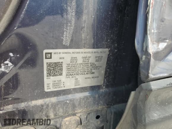 ✅ 2018 Chevrolet Equinox LT • VIN: 3GNAXSEV8JL407589 • Лот: 68567865. Опубликован ранее на Copart с пробегом 121 328 миль. Бесплатный доступ к архиву аукционных продаж из США и подробный отчёт об истории автомобиля на DreamBid. Изображение 13.