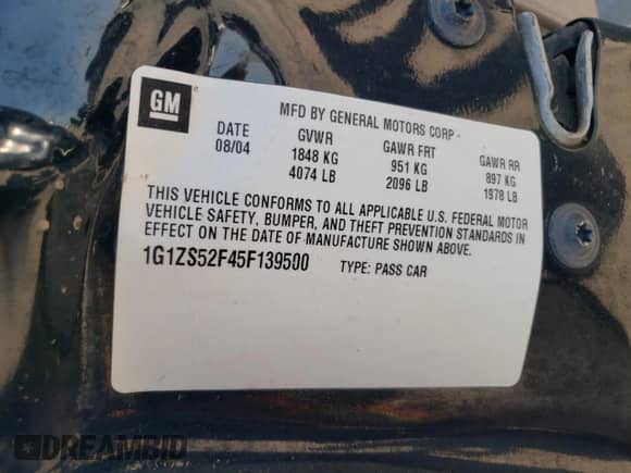 2005 Chevrolet Malibu z VIN 1G1ZS52F45F139500, wystawiony jako Copart lot #74115894 z przebiegiem 125 004 mil mil oraz Szkoda całkowita • Salvage title. Historia ofert i sprzedaży dostępna na DreamBid. Obrazek 14.