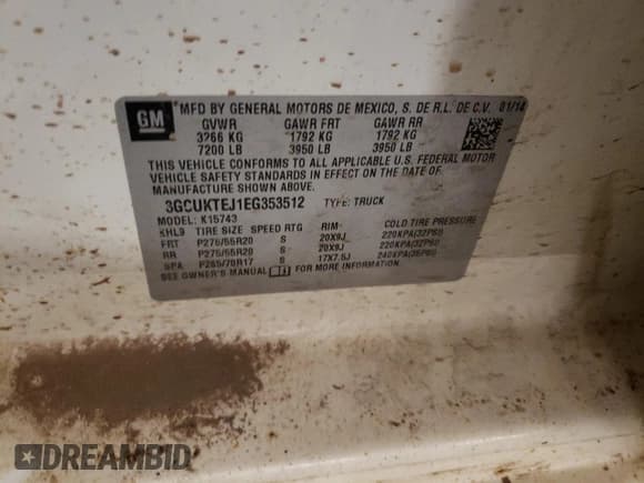 ✅ 2014 Chevrolet Silverado 1500 High Country • VIN: 3GCUKTEJ1EG353512 • Лот: 84939764. Опубликован ранее на Copart с пробегом 162 498 миль. Бесплатный доступ к архиву аукционных продаж из США и подробный отчёт об истории автомобиля на DreamBid. Изображение 14.