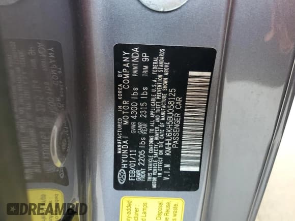 ✅ 2011 Hyundai Genesis Coupe Grand Touring • VIN: KMHHU6KH5BU058125 • Lot: 52256655. Wystawiony na Copart z przebiegiem 174 568 mil. Bezpłatny archiwum sprzedaży aukcyjnych z USA i szczegółowy raport historii pojazdu na DreamBid. Zdjęcie 12.