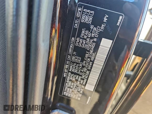 ✅ 2016 Volvo XC90 T6 Inscription • VIN: YV4A22PL6G1085499 • Lot: 94067365. Listed on Copart with 125,113 mi. Free auction sales archive from the USA and detailed vehicle history report at DreamBid. Image 13.