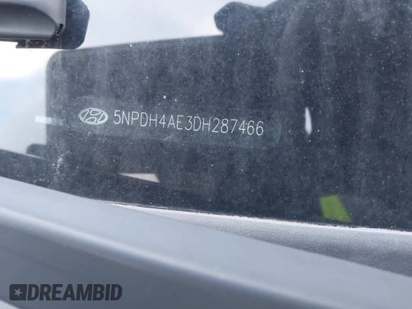 ✅ 2013 Hyundai Elantra GLS • VIN: 5NPDH4AE3DH287466 • Lot: 43649862. Listed on IAAI with 139,849 mi. Free auction sales archive from the USA and detailed vehicle history report at DreamBid. Image 9.