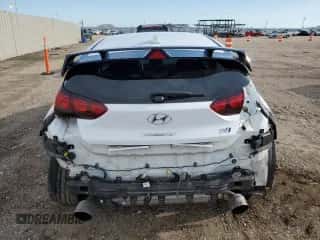 2022 Hyundai Veloster with VIN KMHT36AH5NU015486, listed as a Copart auction lot 55395744 with 11,434 mi miles and Salvage title. Bid and sale history available at DreamBid. Image 6.