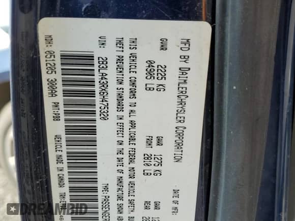 2006 Dodge Charger с VIN 2B3LA43RX6H475320, выставлен на аукционе Copart как лот 70306804 с пробегом 152 053 миль миль и Чистый • Clean title. История ставок и продаж доступна на DreamBid. Изображение 12.