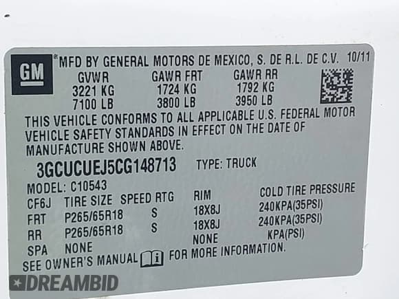 ✅ 2012 Chevrolet Silverado 1500 1HY • VIN: 3GCUCUEJ5CG148713 • Lot: 41630245. Listed on IAAI with 133,867 mi. Free auction sales archive from the USA and detailed vehicle history report at DreamBid. Image 9.