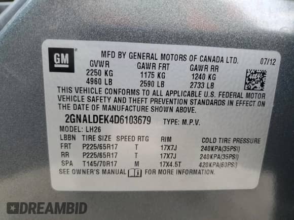 ✅ 2013 Chevrolet Equinox LT • VIN: 2GNALDEK4D6103679 • Lot: 80607215. Wystawiony na Copart z przebiegiem 141 674 mil mil. Skorzystaj z bezpłatnego archiwum sprzedaży aukcyjnych z USA i zobacz szczegółowy raport historii pojazdu na DreamBid. Zdjęcie 14.