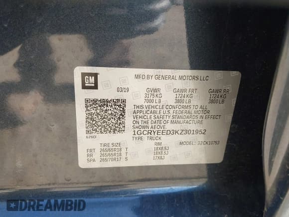 ✅ 2019 Chevrolet Silverado 1500 RST • VIN: 1GCRYEED3KZ301952 • Lot: 42322142. Wystawiony na IAAI z przebiegiem 105 588 mil. Bezpłatny archiwum sprzedaży aukcyjnych z USA i szczegółowy raport historii pojazdu na DreamBid. Zdjęcie 9.