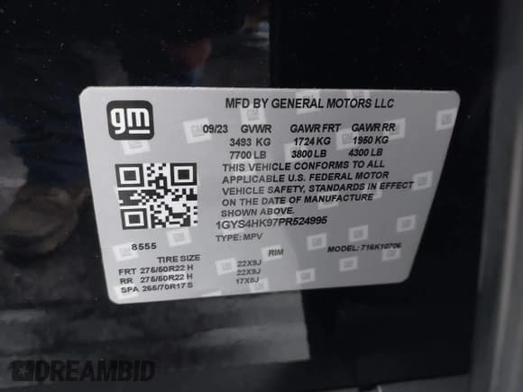 ✅ 2023 Cadillac Escalade AWD V-Series • VIN: 1GYS4HK97PR524995 • Лот: 42171937. Опубликован ранее на IAAI с пробегом 19 026 миль. Бесплатный доступ к архиву аукционных продаж из США и подробный отчёт об истории автомобиля на DreamBid. Изображение 9.