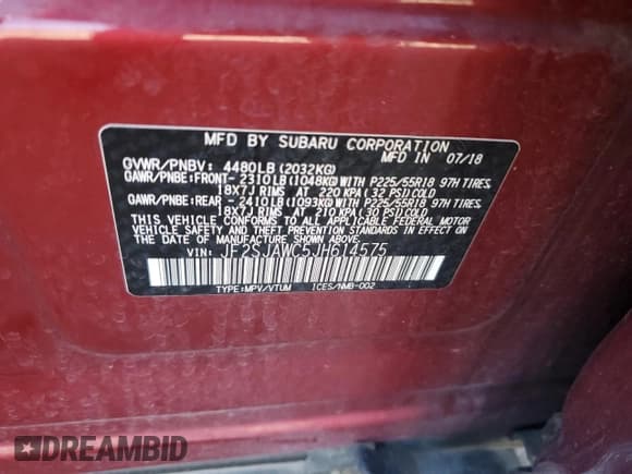 ✅ 2018 Subaru Forester Touring • VIN: JF2SJAWC5JH614575 • Лот: 81655545. Опубликован ранее на Copart с пробегом 94 901 миль. Бесплатный доступ к архиву аукционных продаж из США и подробный отчёт об истории автомобиля на DreamBid. Изображение 13.